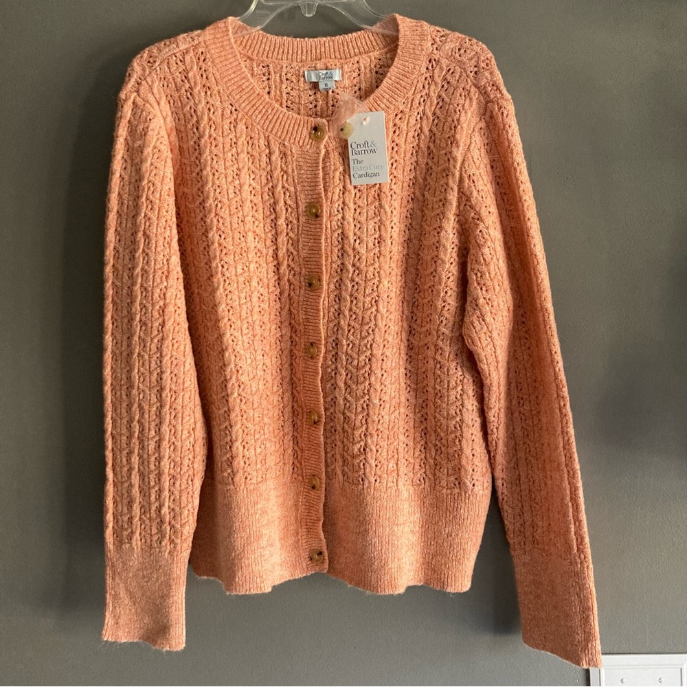 NWT Croft & Barrow Extra Cozy Button Up Cardigan
